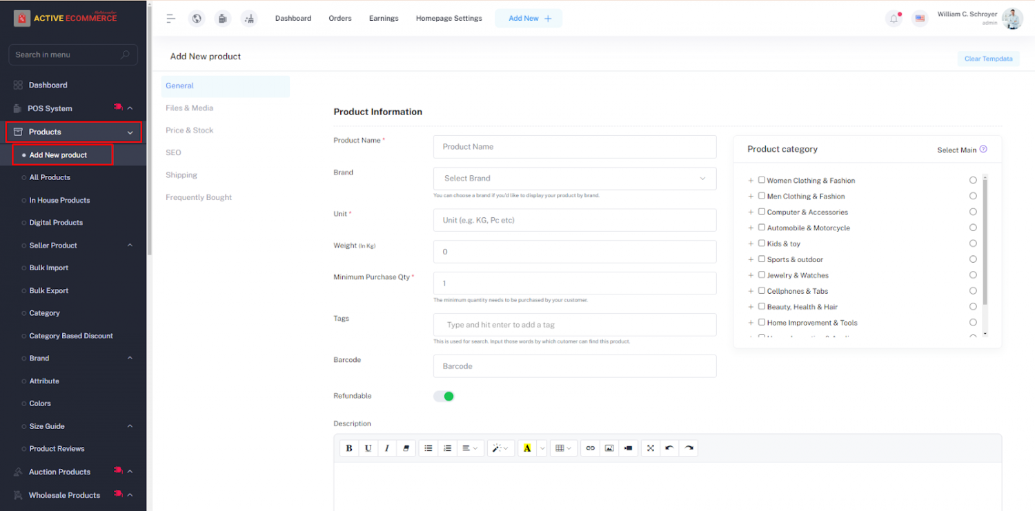 How to upload products from sellers?