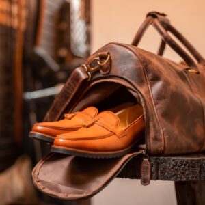 Today's Leather 21" Duffle bag with Shoe Compartment